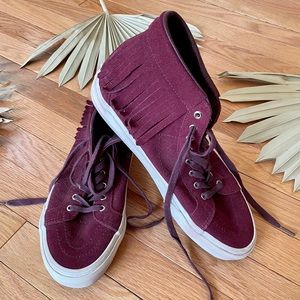 * Suede Fringe Boho High-Top Vans